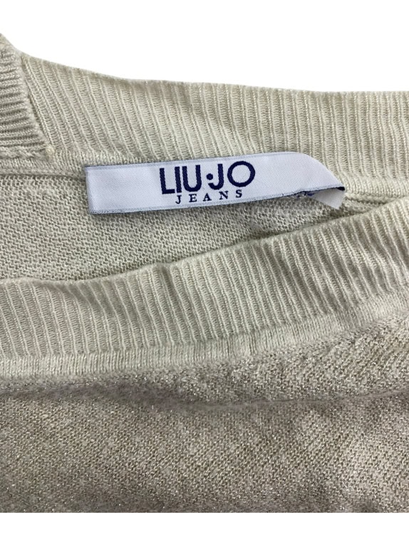 VINTAGE LIU JO JEANS KNIT TOP WITH LUREX BEIGE WOMEN'S M