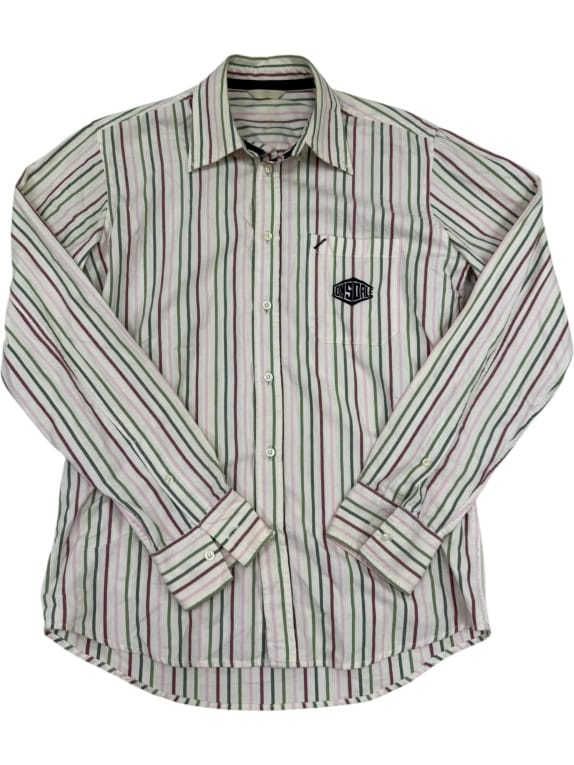 VINTAGE LONSDALE ΠΟΥΚΑΜΙΣΟ ΡΙΓΕ ΠΟΛΥΧΡΩΜΟ ΜΑΚΡΥΜΑΝΙΚΟ