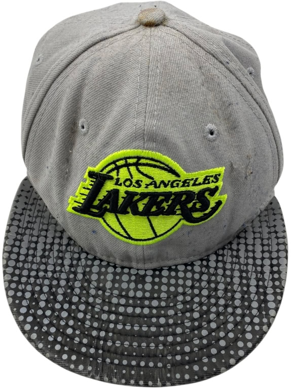 VINTAGE LOS ANGELES LAKERS HAT WITH EMBROIDERED LOGO GREY UNISEX ONE SIZE