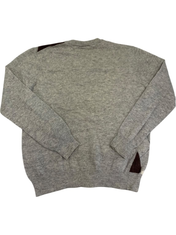MAGLIONE LAVORATO A MAGLIA VINTAGE LOTTO CON ROMBI GRIGIO DA UOMO S