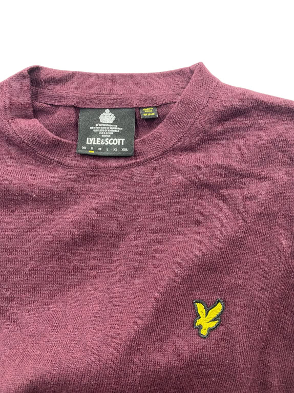 VINTAGE LYLE & SCOTT ΠΛΕΚΤΗ ΜΠΛΟΥΖΑ ΜΕ ΛΑΙΜΟΚΟΨΗ ΜΠΟΡΝΤΟ ΑΝΔΡΙΚΗ S
