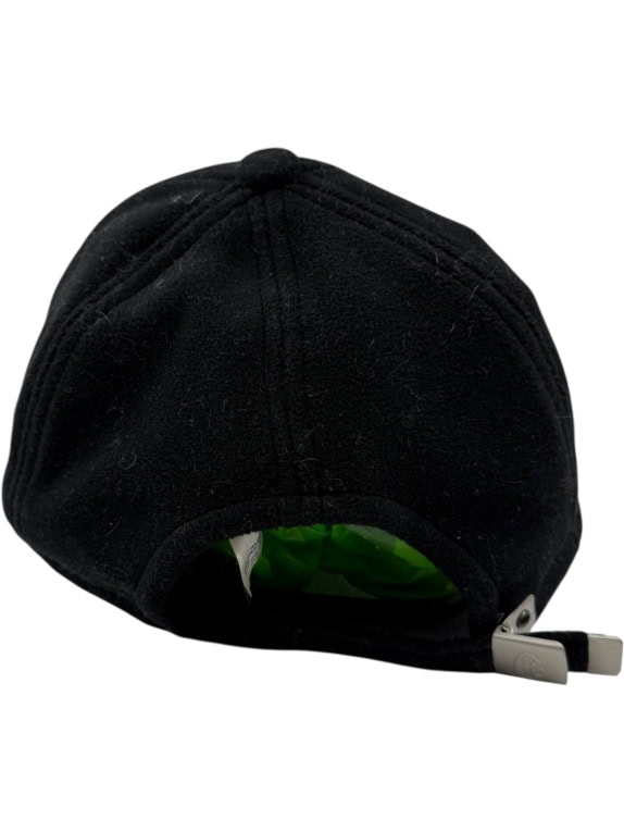 VINTAGE WOOL BLEND CAP WITH EMBROIDERED LOGO BLACK UNISEX ONE SIZE