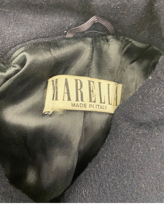 VINTAGE MARELLA DARK BLUE LONG COAT M/L