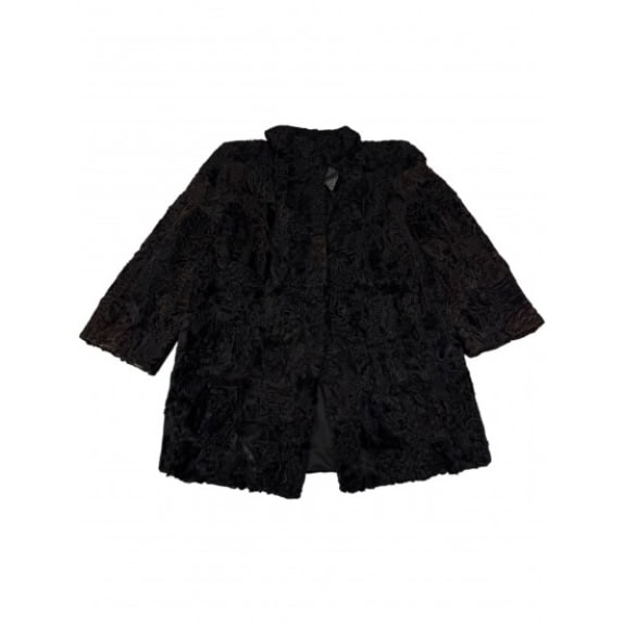 Vintage Black Astrakhan / Karakul Fur Coat - Size M/L