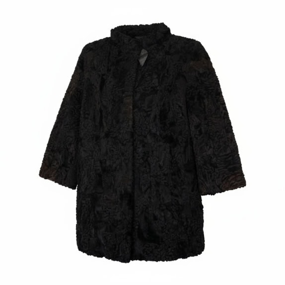 Vintage Pelliccia nera di astrakan/karakul - Taglia M/L