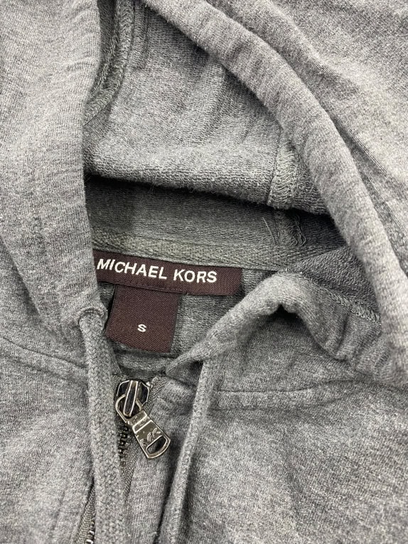 VINTAGE MICHAEL KORS HOODED ZIP UP JACKET LOGO GREY WOMEN S