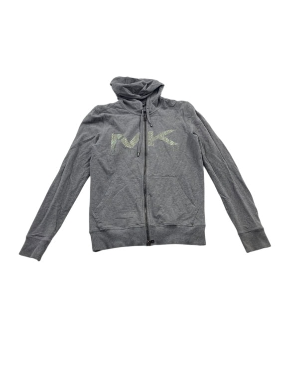 VINTAGE MICHAEL KORS HOODED ZIP UP JACKET LOGO GREY WOMEN S