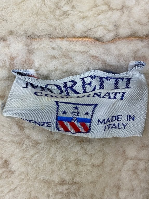 VINTAGE MORETTI MEN'S SHEARLING JACKET WITH KNIT DETAILS XL/XXL