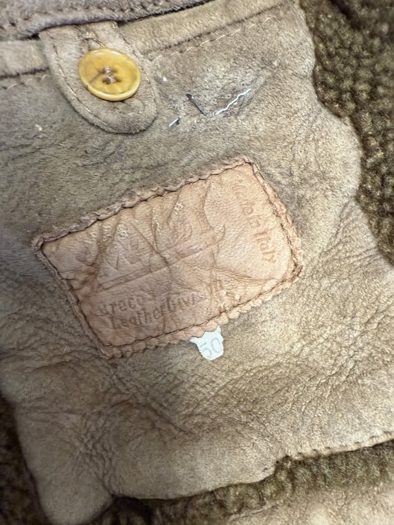 VINTAGE MUFLONE ΓΥΝΑΙΚΕΙΟ ΔΕΡΜΑΤΙΝΟ SHEARLING ΠΑΛΤΟ M/L