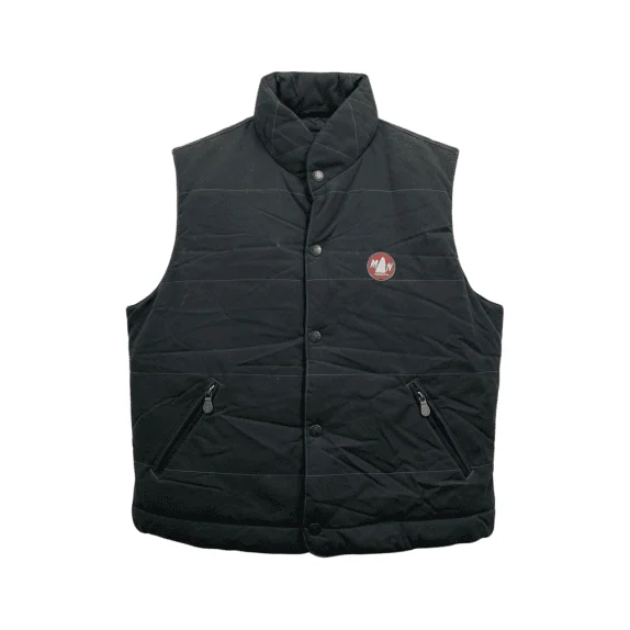 VINTAGE MURPHY & NYE SAILWEAR GILET SMANICATO CON BOTTONI NERO DA UOMO L