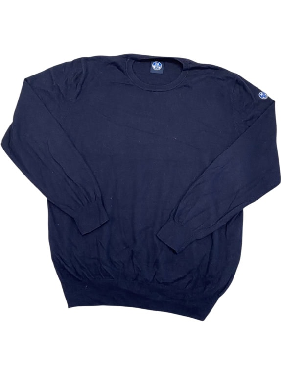 VINTAGE NORTH SAILS MAGLIONE LAVORATO A MAGLIA TINTA UNITA BLU DA UOMO XXL