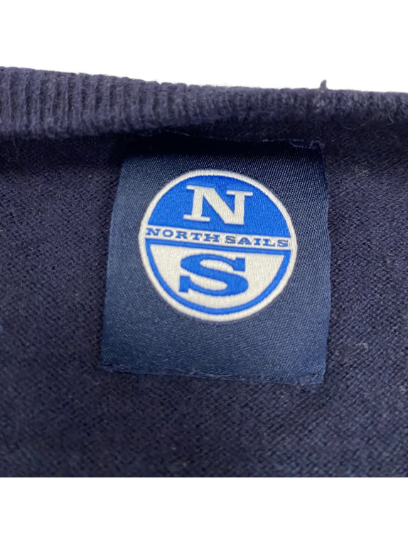 VINTAGE NORTH SAILS MAGLIONE LAVORATO A MAGLIA TINTA UNITA BLU DA UOMO XXL