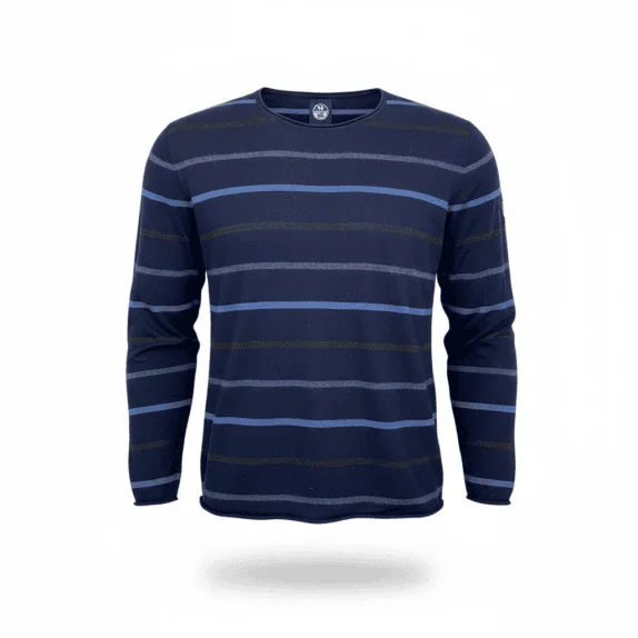 VINTAGE NORTH SAILS KNIT SWEATER STRIPED BLUE MEN XL