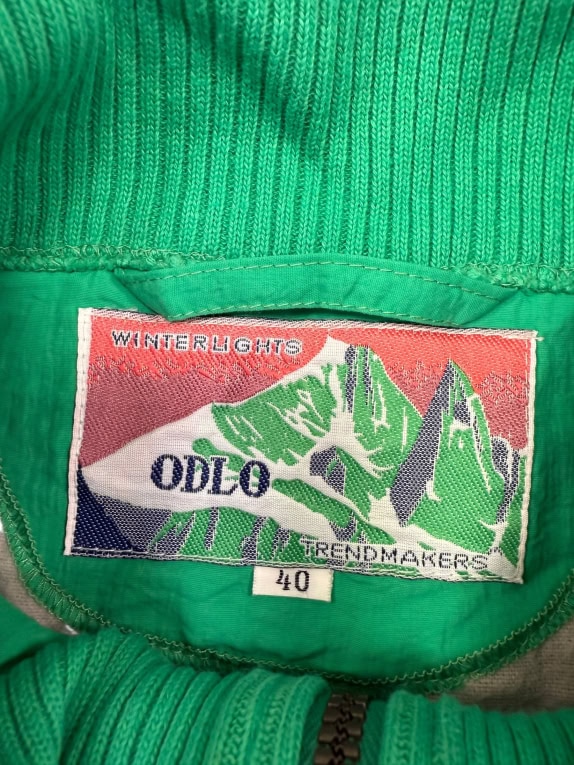 VINTAGE ODLO ΠΡΑΣΙΝΟ ΓΙΛΕΚΟ/ΑΜΑΝΙΚΟ ΜΠΟΥΦΑΝ L/XL