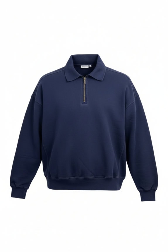 VINTAGE ONLY & SONS 1/4 ZIP SWEATSHIRT BLUE MEN'S L