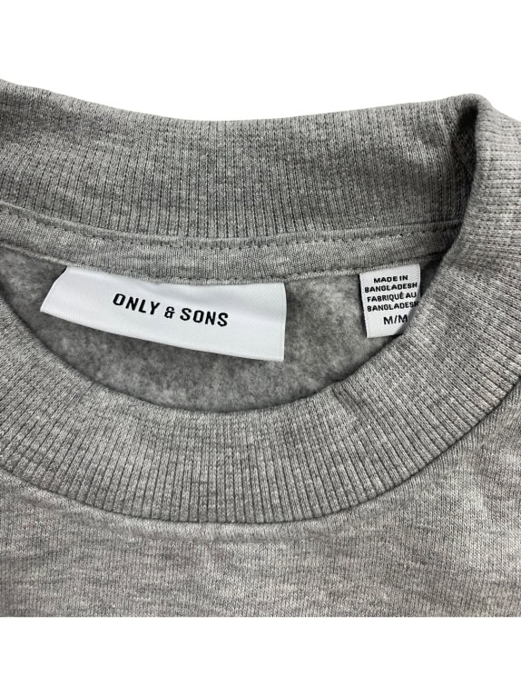 VINTAGE ONLY & SONS ΦΟΥΤΕΡ ΧΩΡΙΣ ΚΟΥΚΟΥΛΑ ΓΚΡΙ ΑΝΔΡΙΚΟ M/L