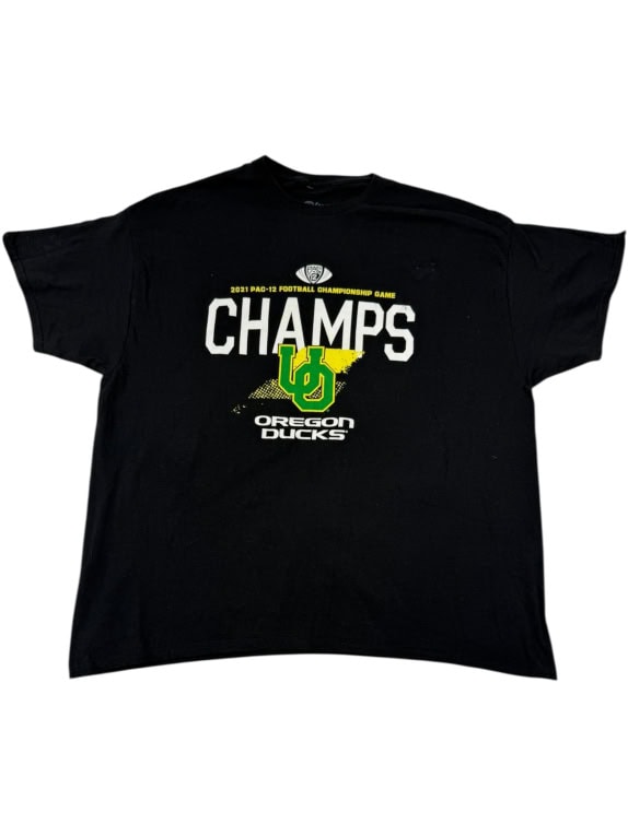 VINTAGE OREGON DUCKS CHAMPS 2021 PAC-12 FOOTBALL T-SHIRT