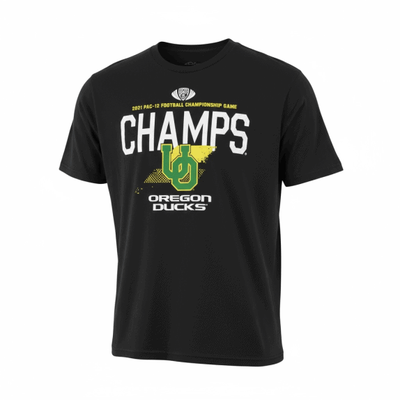 VINTAGE OREGON DUCKS CHAMPS 2021 PAC-12 FOOTBALL T-SHIRT