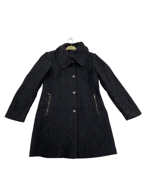 VINTAGE  LARGE COLLAR AND ZIPPERS DARK GREY WOMEN S M