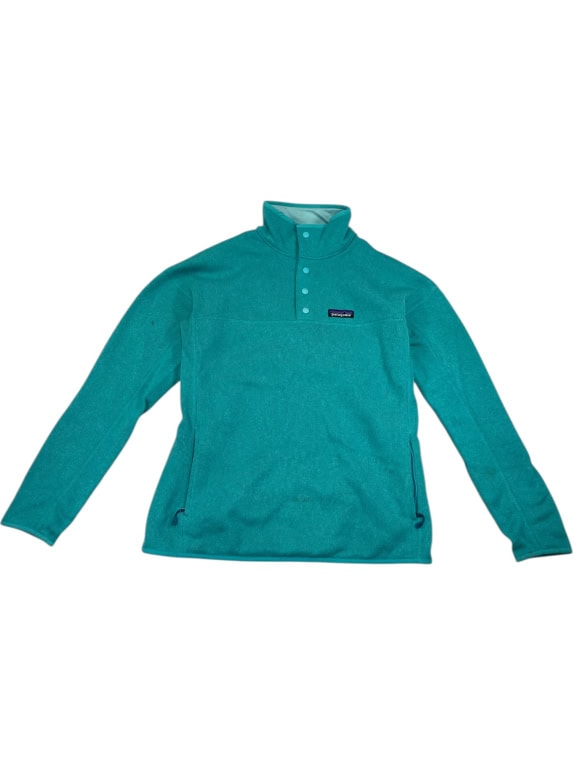 VINTAGE PATAGONIA FLEECE PULLOVER WITH BUTTONS SEAFOAM WOMENS L