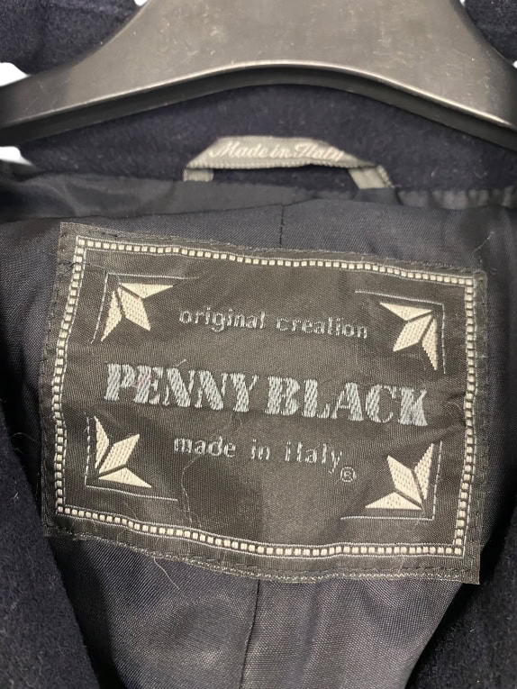 VINTAGE PENNY BLACK ΠΑΛΤΟ ΜΕ ΖΩΝΗ ΚΑΙ ΚΟΥΜΠΙΑ ΜΠΛΕ ΣΚΟΥΡΟ ΓΥΝΑΙΚΕΙΟ L XL