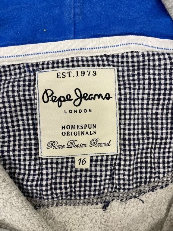 VINTAGE PEPE JEANS ΓΥΝΑΙΚΕΙΟ/UNISEX ΦΟΥΤΕΡ ΚΟΥΚΟΥΛΑ ΓΚΡΙ FULL-ZIP M