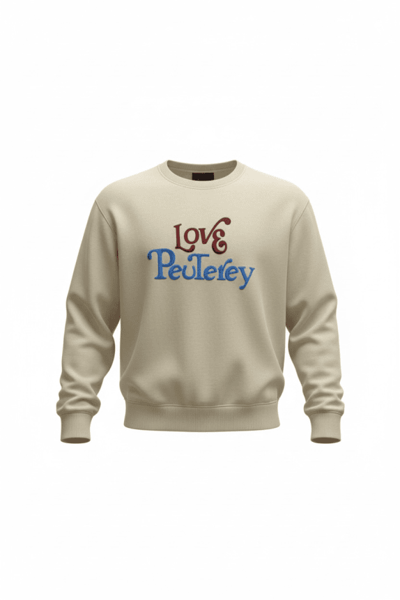 VINTAGE PEUTEREY EMBROIDERED LOGO SWEATSHIRT BEIGE WOMEN'S S