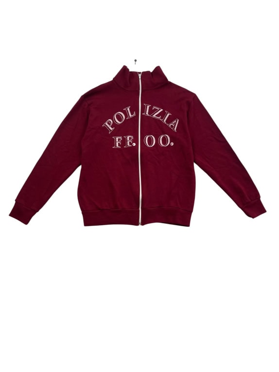 Vintage Polizia Tracksuit Set Burgundy Unisex L