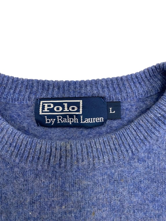 VINTAGE POLO BY RALPH LAUREN KNIT SWEATER MONOCHROME ROYAL BLUE MEN S