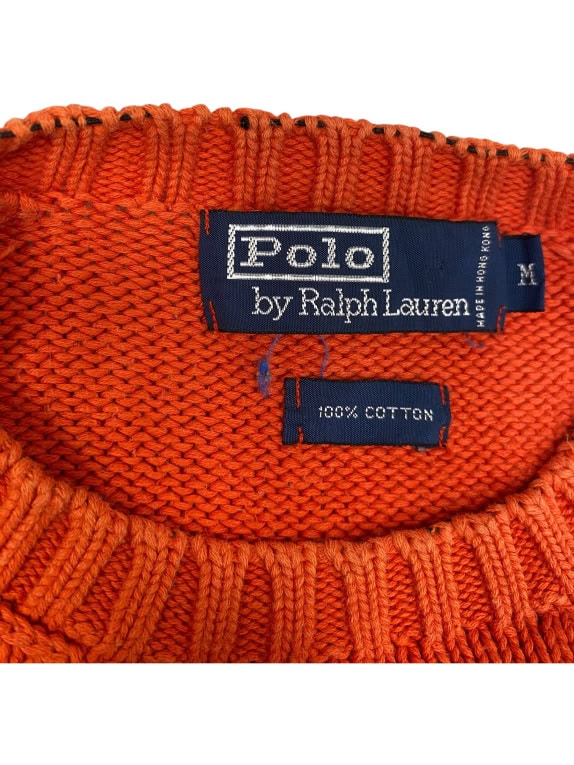 VINTAGE POLO BY RALPH LAUREN ΠΛΕΚΤΗ ΜΠΛΟΥΖΑ ΠΟΡΤΟΚΑΛΙ M