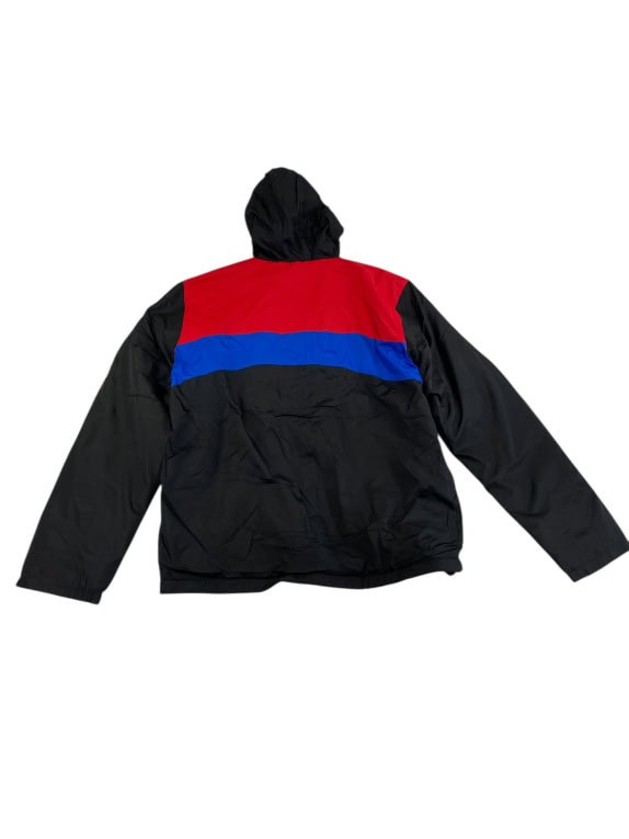 VINTAGE PORSCHE ΑΝΤΙΑΝΕΜΙΚΟ JACKET ΜΕ ΚΟΥΚΟΥΛΑ COLORBLOCK ΜΑΥΡΟ ΚΟΚΚΙΝΟ ΜΠΛΕ ΑΝΔΡΙΚΟ L