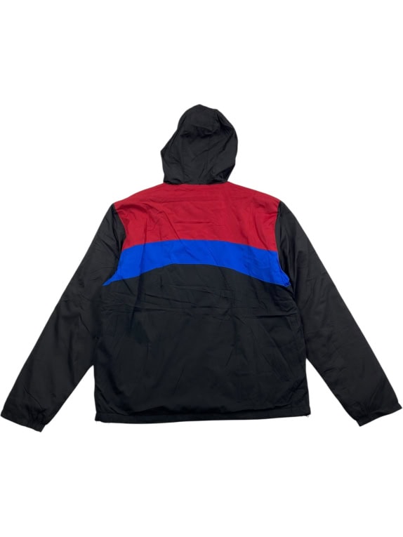 GIACCA A VENTO VINTAGE PORSCHE CON CAPPUCCIO NERO/ROSSO/BLU DA UOMO XL