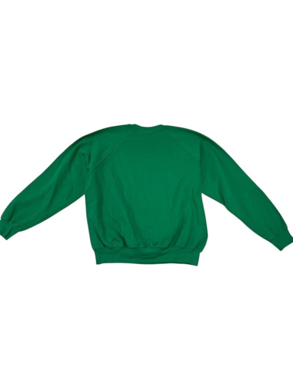 90s VINTAGE Πράσινο Crewneck Φούτερ Fruit of the Loom Coolwash 1976 L