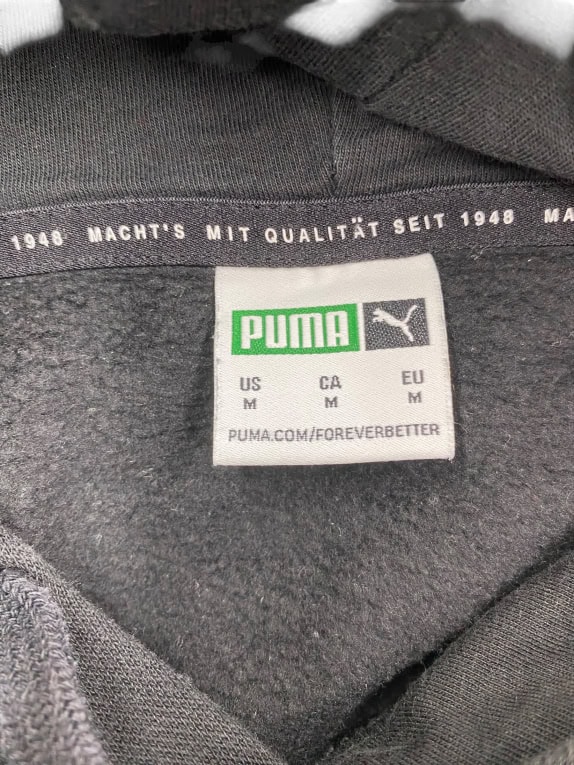 VINTAGE PUMA HOODIE GRAPHIC PRINT ΜΑΥΡΗ ΑΝΔΡΙΚΗ M