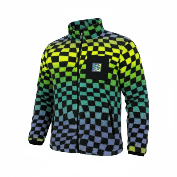 GIACCA IN PILE VINTAGE QUIKSILVER CON CERNIERA MULTICOLORE DA UOMO XS