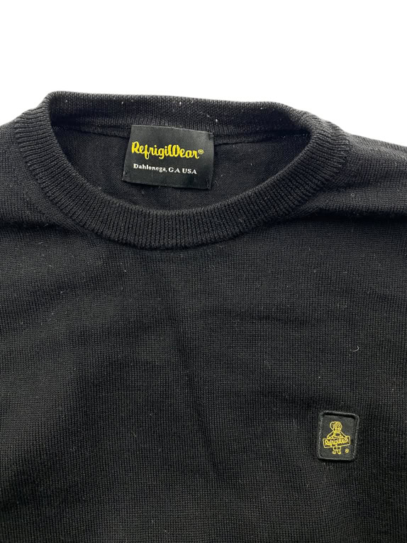 VINTAGE REFRIGIWEAR ΠΛΕΚΤΗ ΜΠΛΟΥΖΑ ΜΕ ΛΑΙΜΟΚΟΨΗ ΜΑΥΡΗ ΑΝΔΡΙΚΗ M
