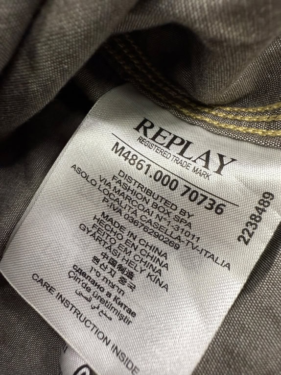 VINTAGE REPLAY PRINTED LONG SLEEVE SHIRT MEN'S M