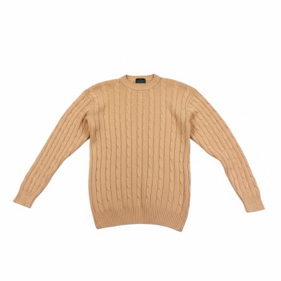 VINTAGE ROBE DI KAPPA CABLE KNIT SWEATER BEIGE MEN'S L
