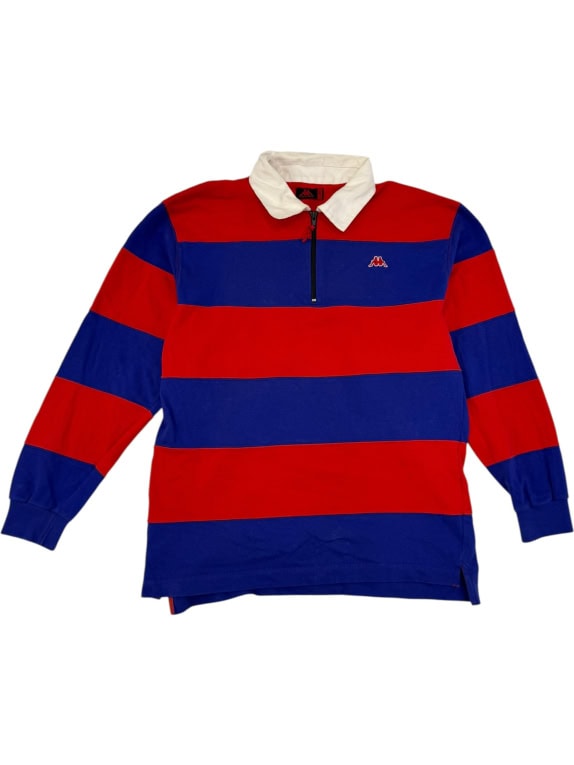 VINTAGE Robe di Kappa Rugby Polo με Φερμουάρ - L