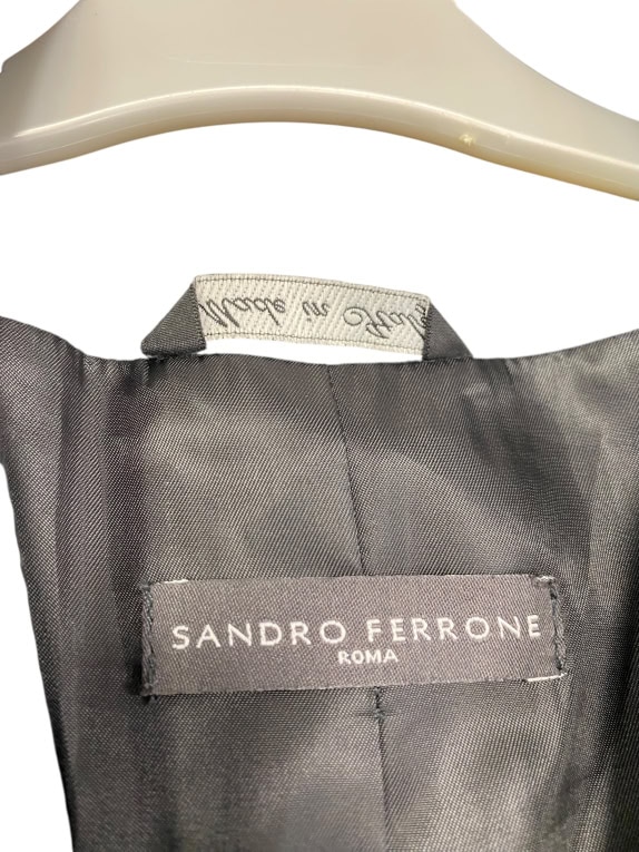 VINTAGE SANDRO FERRONE BUTTONED COAT WITH POCKETS BLACK WOMEN S M