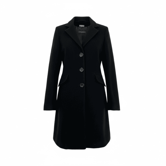 VINTAGE SANDRO FERRONE BUTTONED COAT WITH POCKETS BLACK WOMEN S M