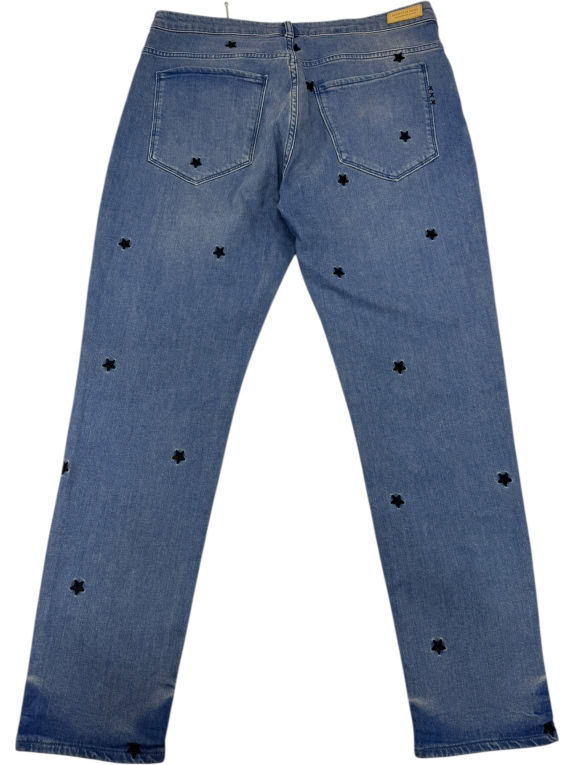 VINTAGE SCOTCH & SODA WOMEN'S DENIM JEANS WITH STARS LIGHT WASH L