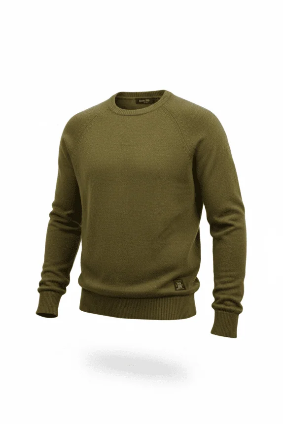 VINTAGE SCOTCH & SODA SPECKLED KNIT SWEATER OLIVE GREEN MEN'S M