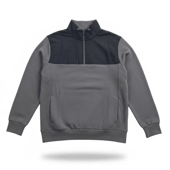 VINTAGE SCOTT ELLIS ΖΑΚΕΤΑ HALF-ZIP TWO-TONE ΓΚΡΙ/ΜΠΛΕ ΑΝΔΡΙΚΟ XL