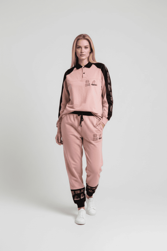 Vintage Sea Star Set Tuta Rosa-Nero Unisex L