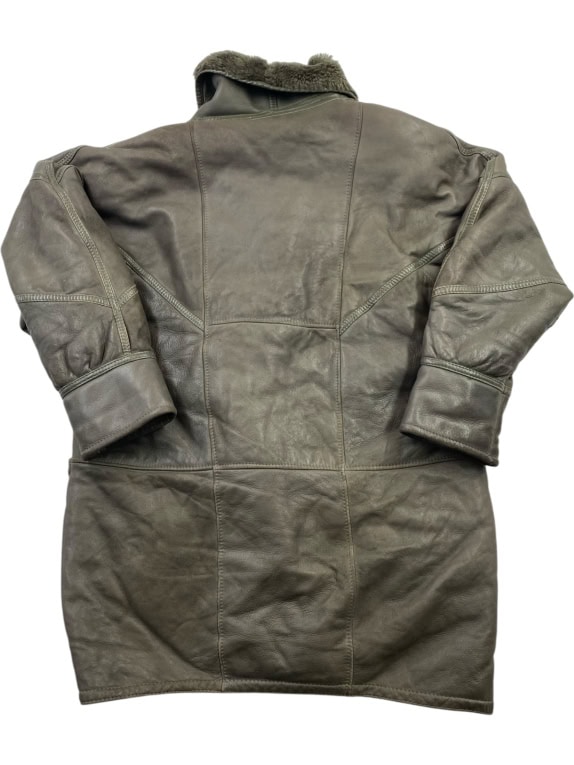 Vintage Shearling Δερμάτινο Παλτό Καφέ/Λαδί (XL-XXL)