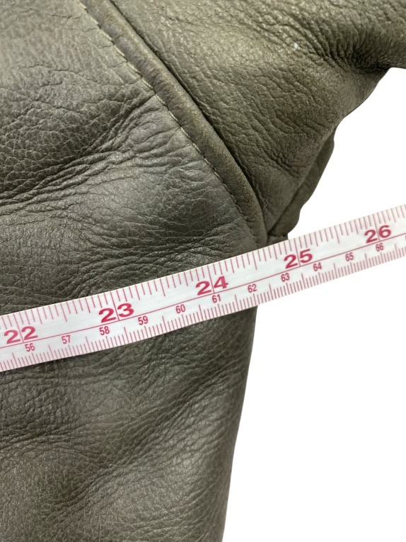 Vintage Shearling Δερμάτινο Παλτό Καφέ/Λαδί (XL-XXL)