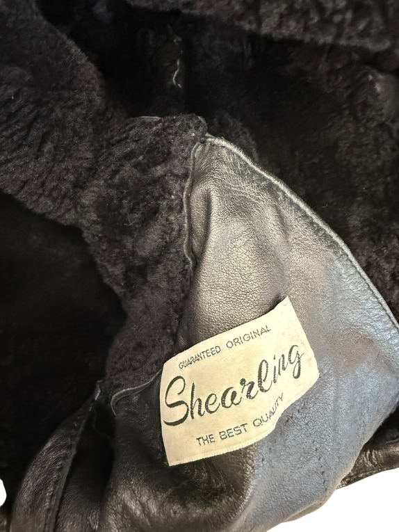 VINTAGE SHEARLING ΜΑΥΡΟ ΜΠΟΥΦΑΝ ΜΕ ΚΟΥΚΟΥΛΑ M/L