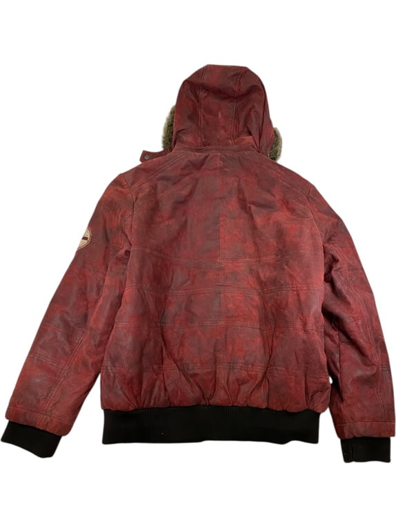 VINTAGE TOM TAILOR JACKET WITH FUR BURGUNDY MEN XXXL