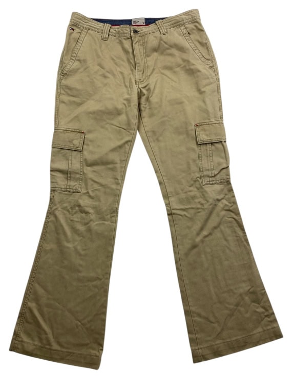 Pantaloni cargo vintage Tommy Hilfiger con logo beige da uomo L